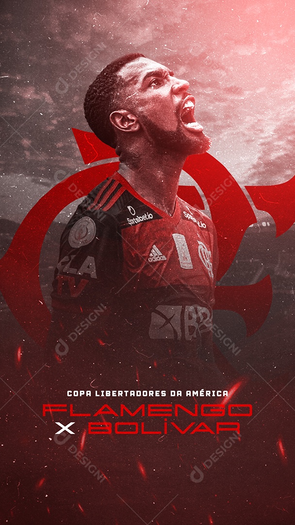 Story Futebol Copa Libertadores da América Flamengo X Vasco Social Media PSD Editável