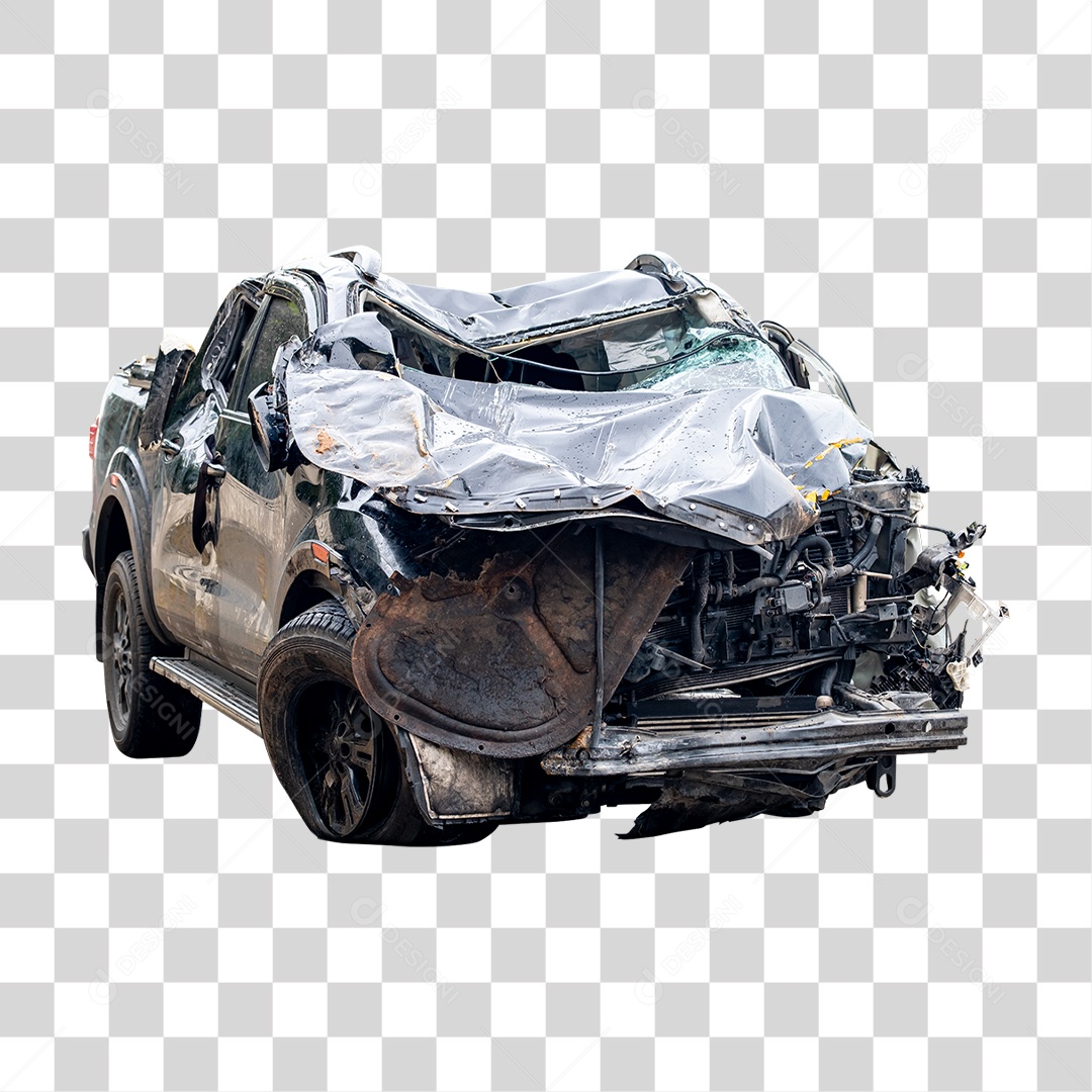 Carro Batido Amassado PNG Transparente