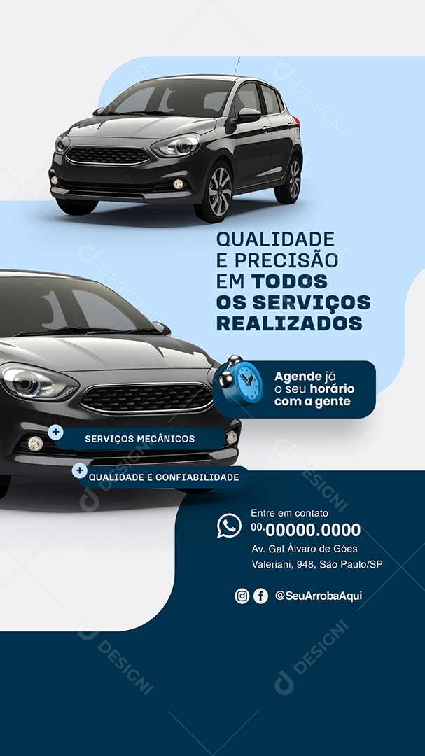 Story Qualidade e Precisão em todos os Serviços Realizados Social Media PSD Editável