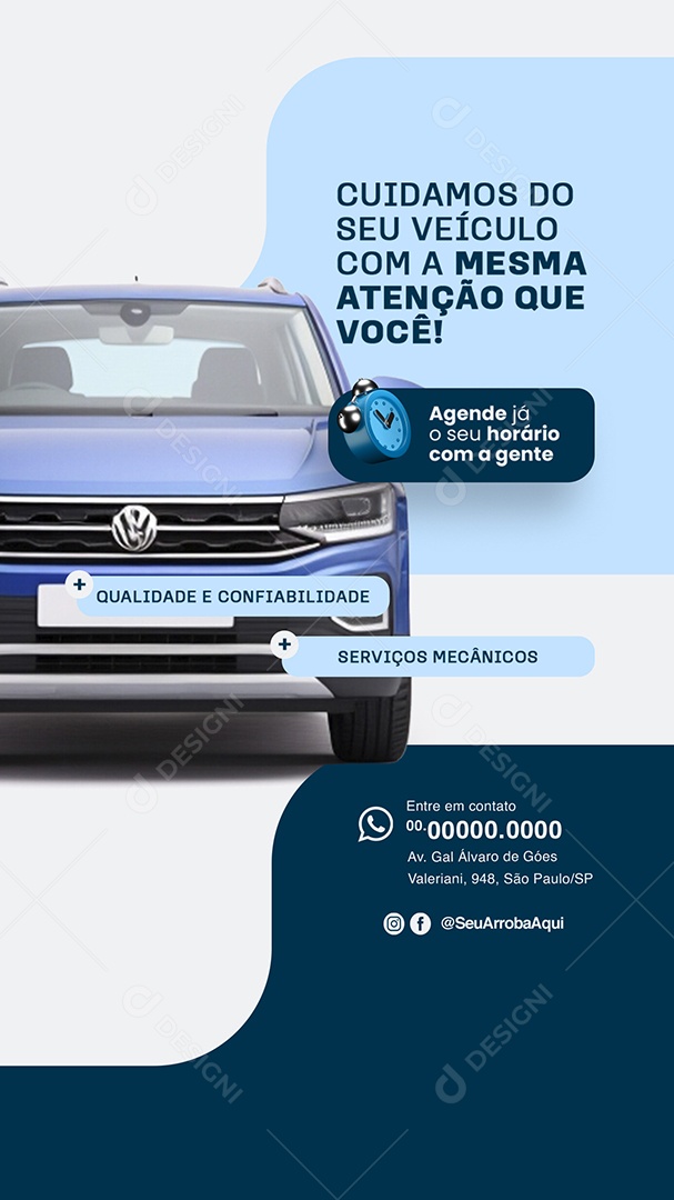 Story Cuidamos do Veículos com a Mesma Atenção que Você Social Media PSD Editável