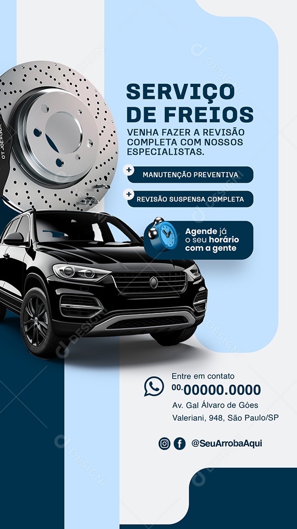Story Serviços de Freios Vennha Fazer a Revisão Social Media PSD Editável