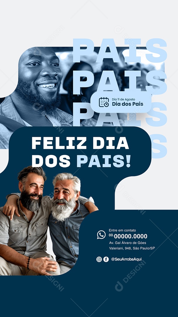 Story Feliz Dia dos Pais 11 de Agosto Social Media PSD Editável