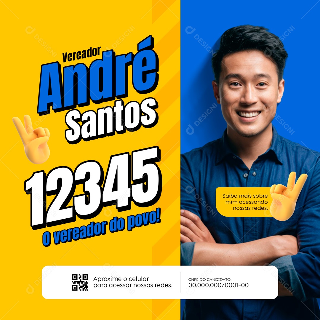 Política Vereador André Santos Social Media PSD Editável