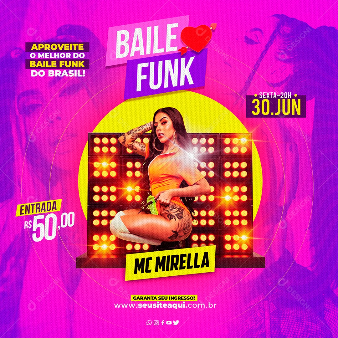 Social Media Baile Funk PSD Editável