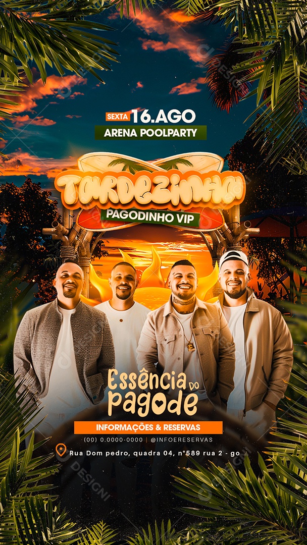 Story Flyer Tardezinha Pagodinho Vip Social Media PSD Editável