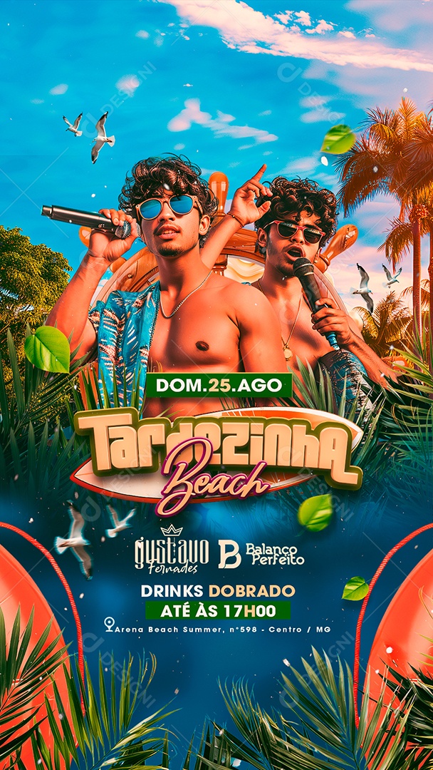 Story Flyer Tardezinha Beach Gustavo Fernades Balanço Perfeito Social Media PSD Editável
