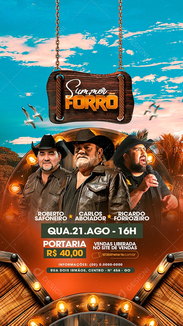 Story Flyer Summer Forró Social Media PSD Editável