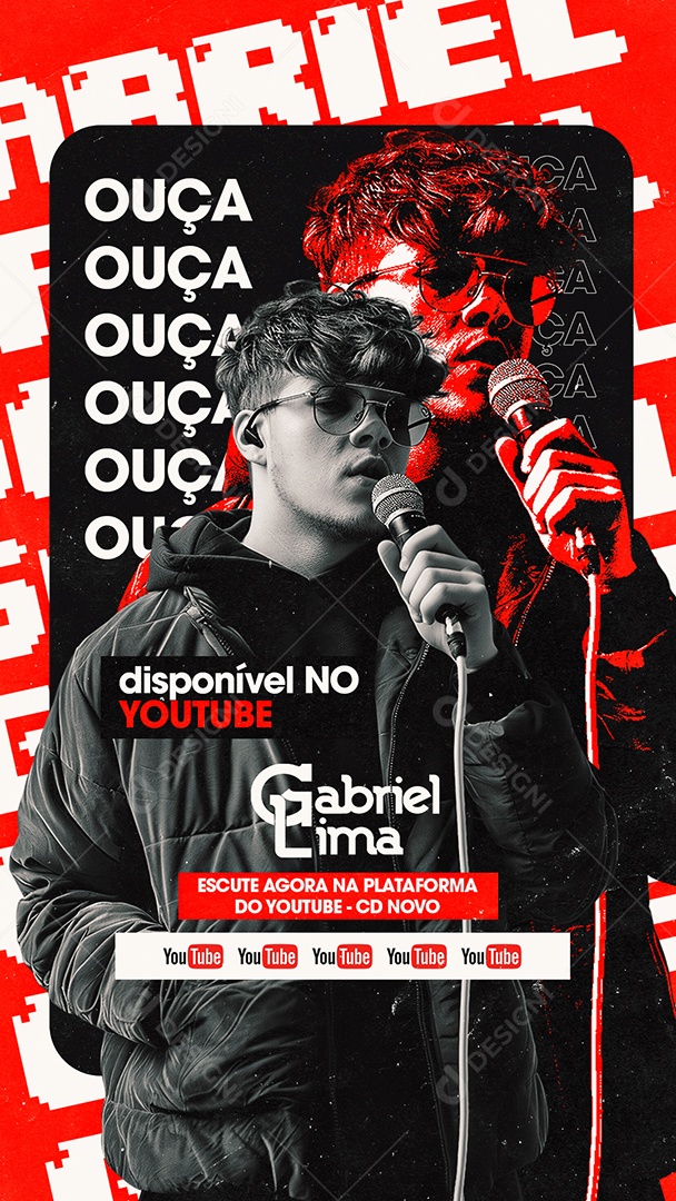 Story Flyer Gabriel Lima Ouça Agora Social Media PSD Editável