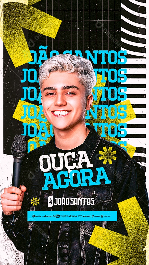 Story Flyer Ouça Agora João Santos Social Media PSD Editável