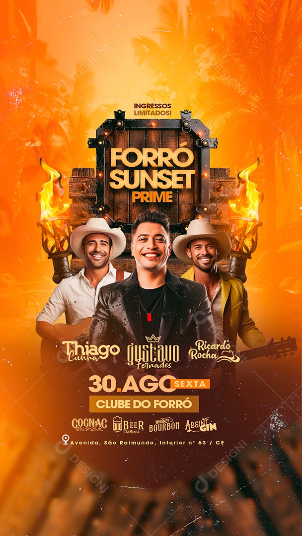 Story Flyer Forró Sunset Prime Social Media PSD Editável