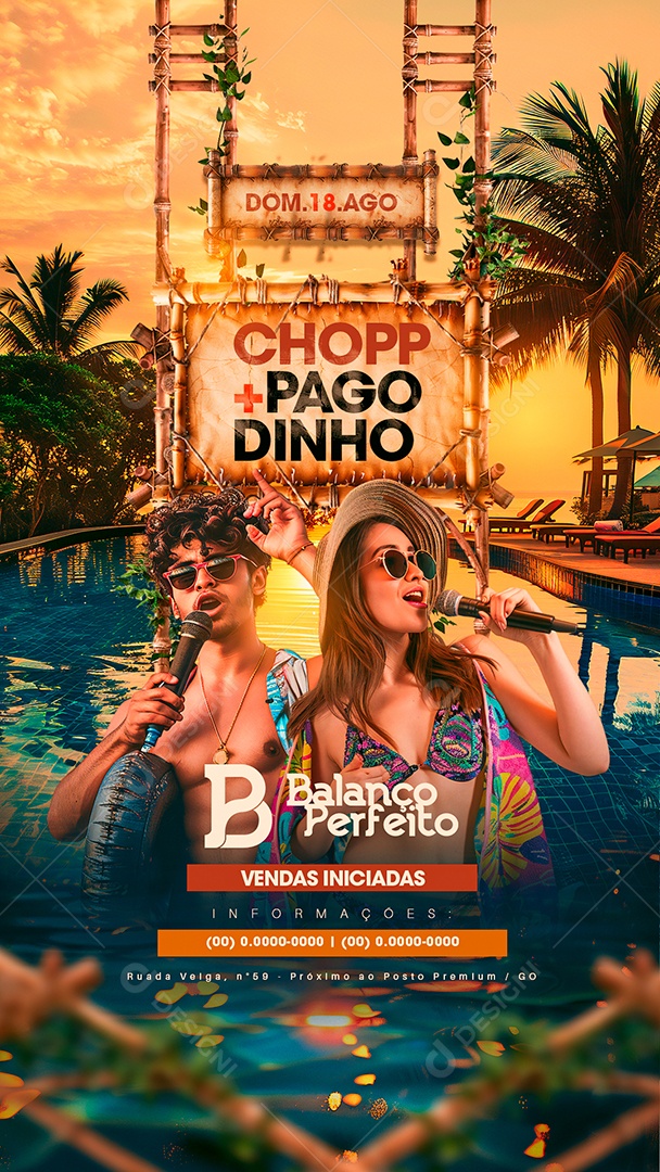 Story Flyer Chopp Mais Pagodinho Social Media PSD Editável