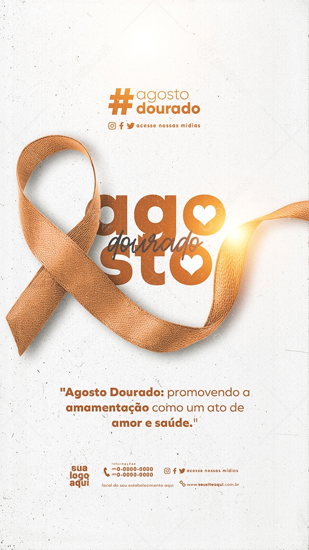Story Agosto Dourado Promovendo a Amamentação como um Ato de Amor Social Media PSD Editável