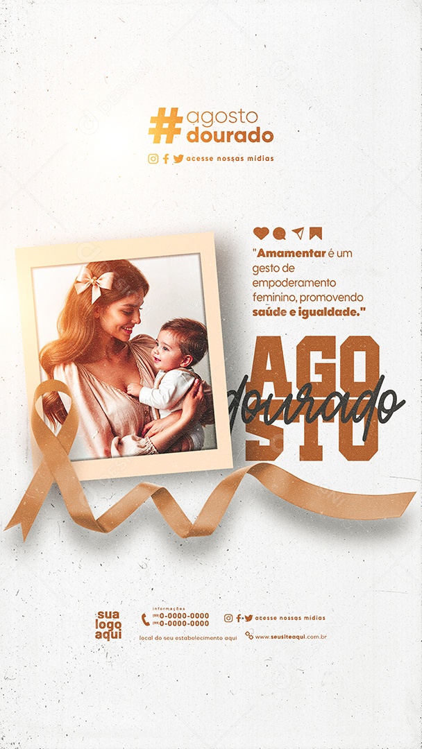 Story Agosto Dourado Social Media PSD Editável