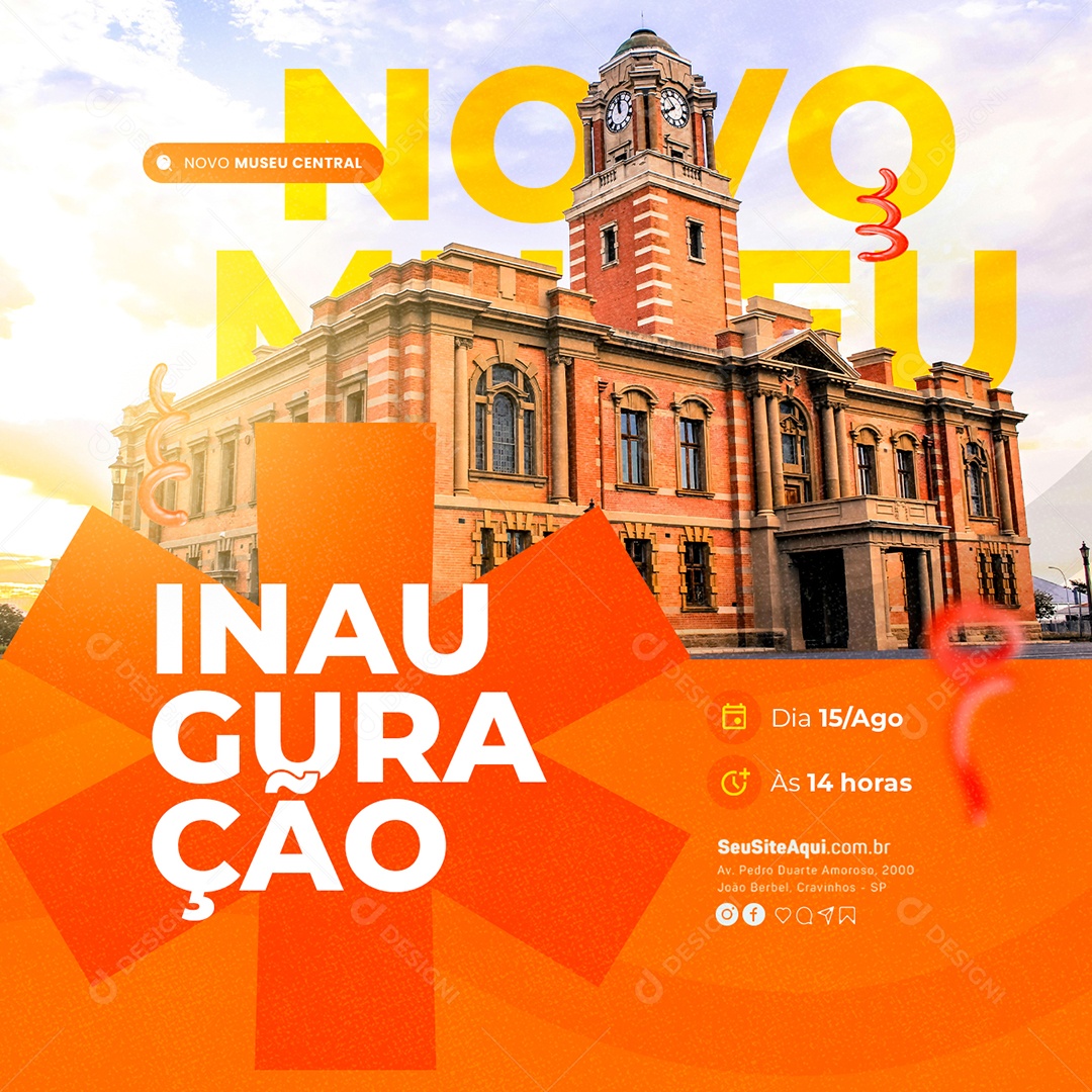 Prefeitura Inauguração Novo Museu Social Media PSD Editável