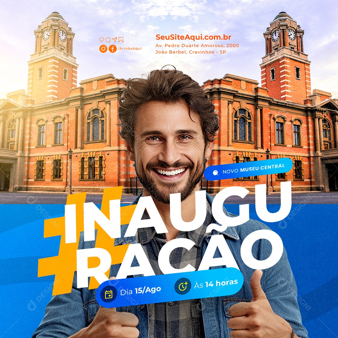 Prefeitura Inauguração Novo Museu Central Social Media PSD Editável