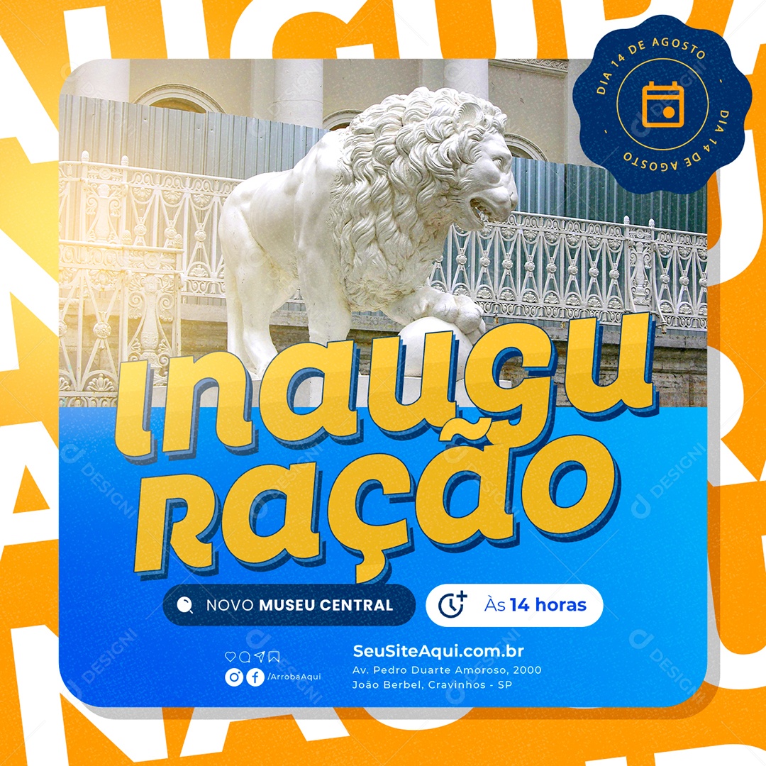 Inauguração Prefeitura Novo Museu Central Social Media PSD Editável