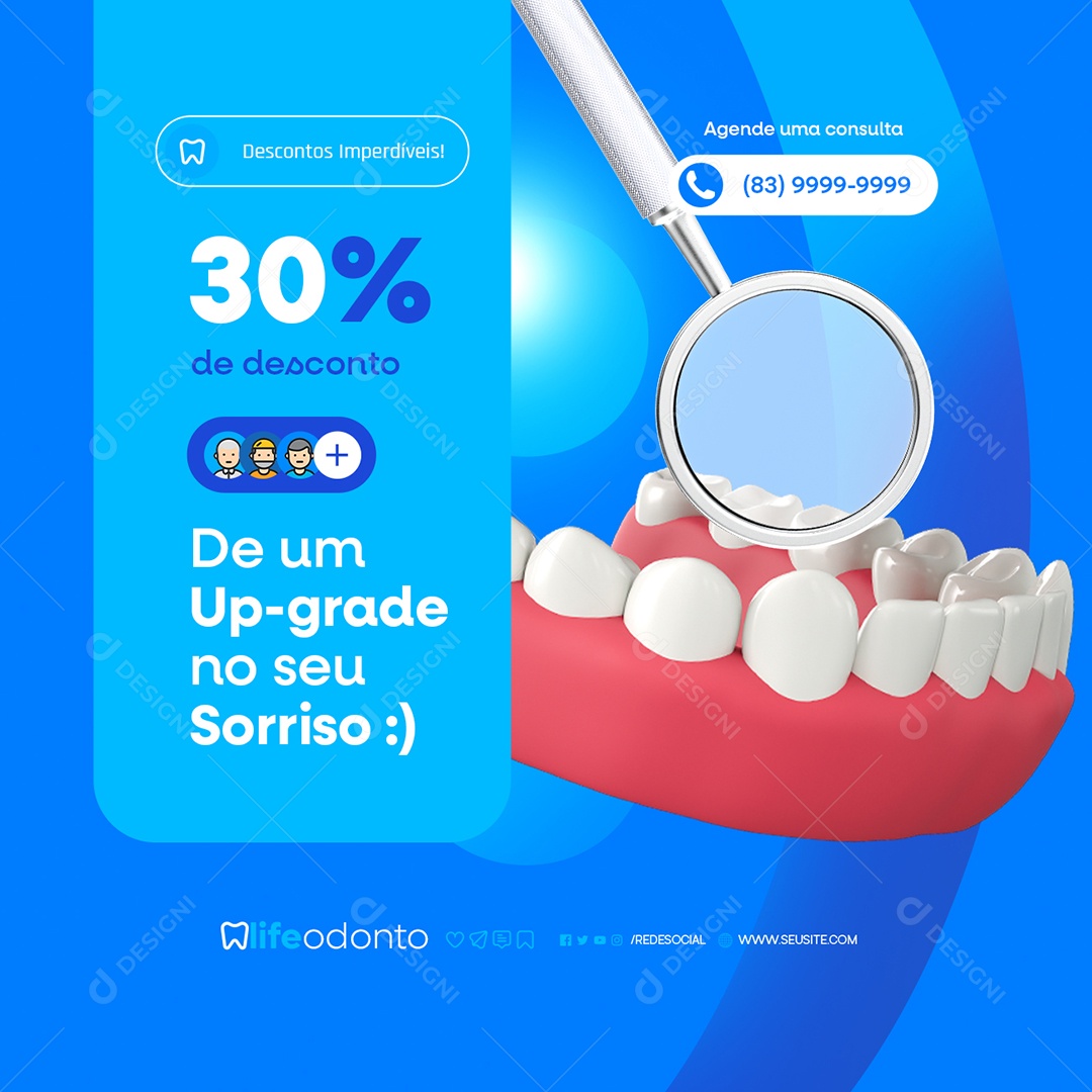 Dentista De um Upgrade no Seu Sorriso Social Media PSD Editável