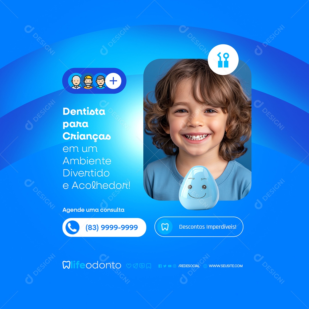 Dentista para Crianças Social Media PSD Editável