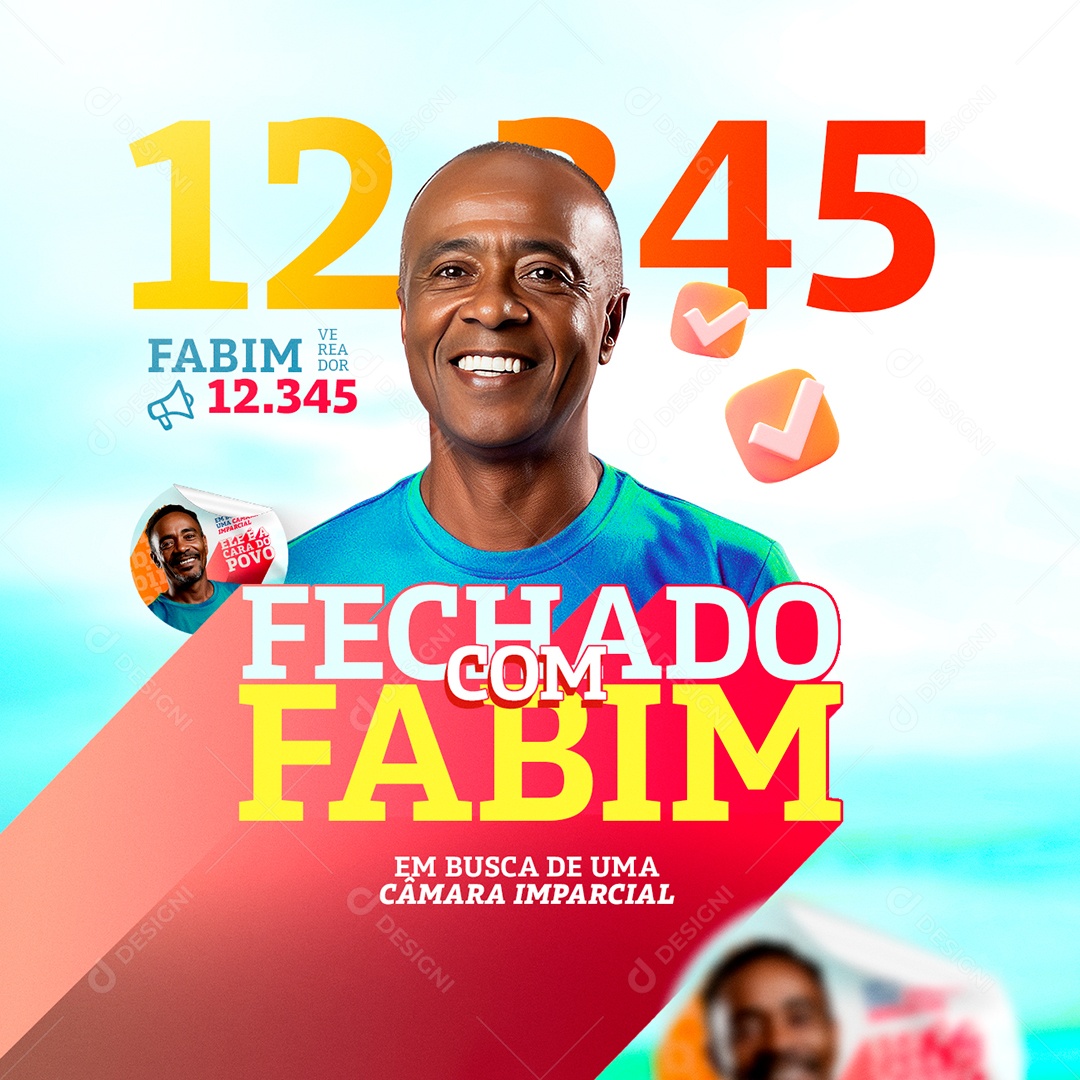 Politica Vereador Fechado com Fabim Social Media PSD Editável