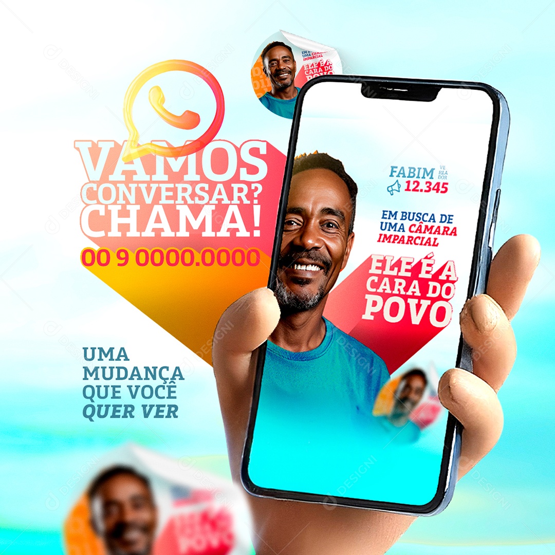 Politica Vereador Vamos Conversar Social Media PSD Editável