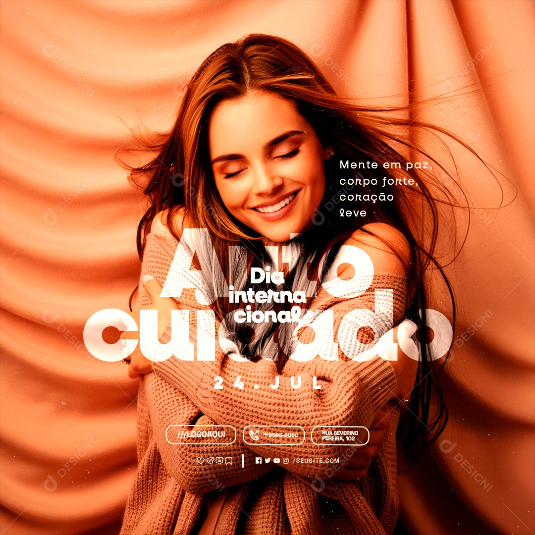 Social Media Dia do Autocuidado 24 de Julho PSD Editável
