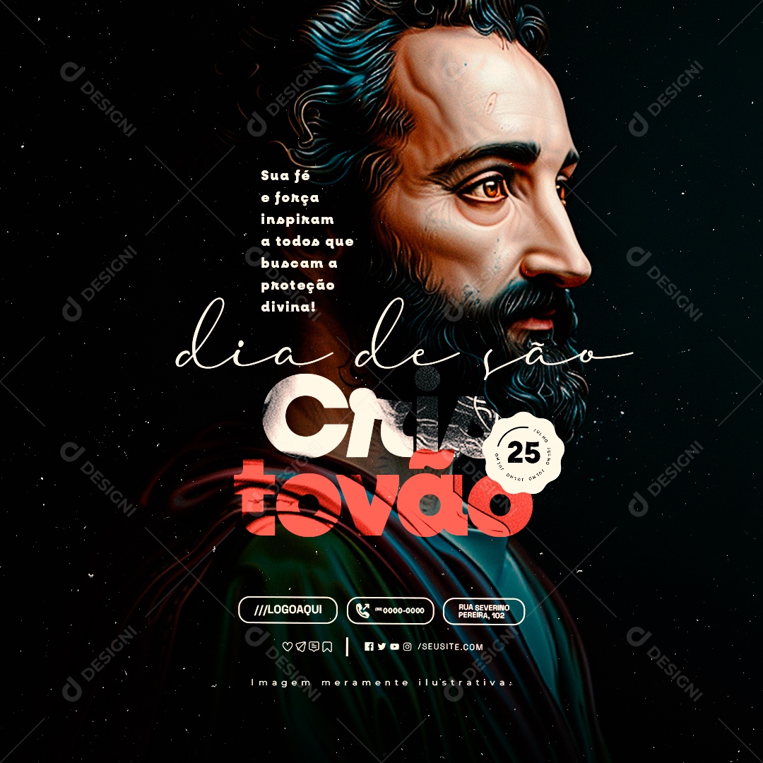 Social Media Dia de São Cristóvão 25 de Julho PSD Editável