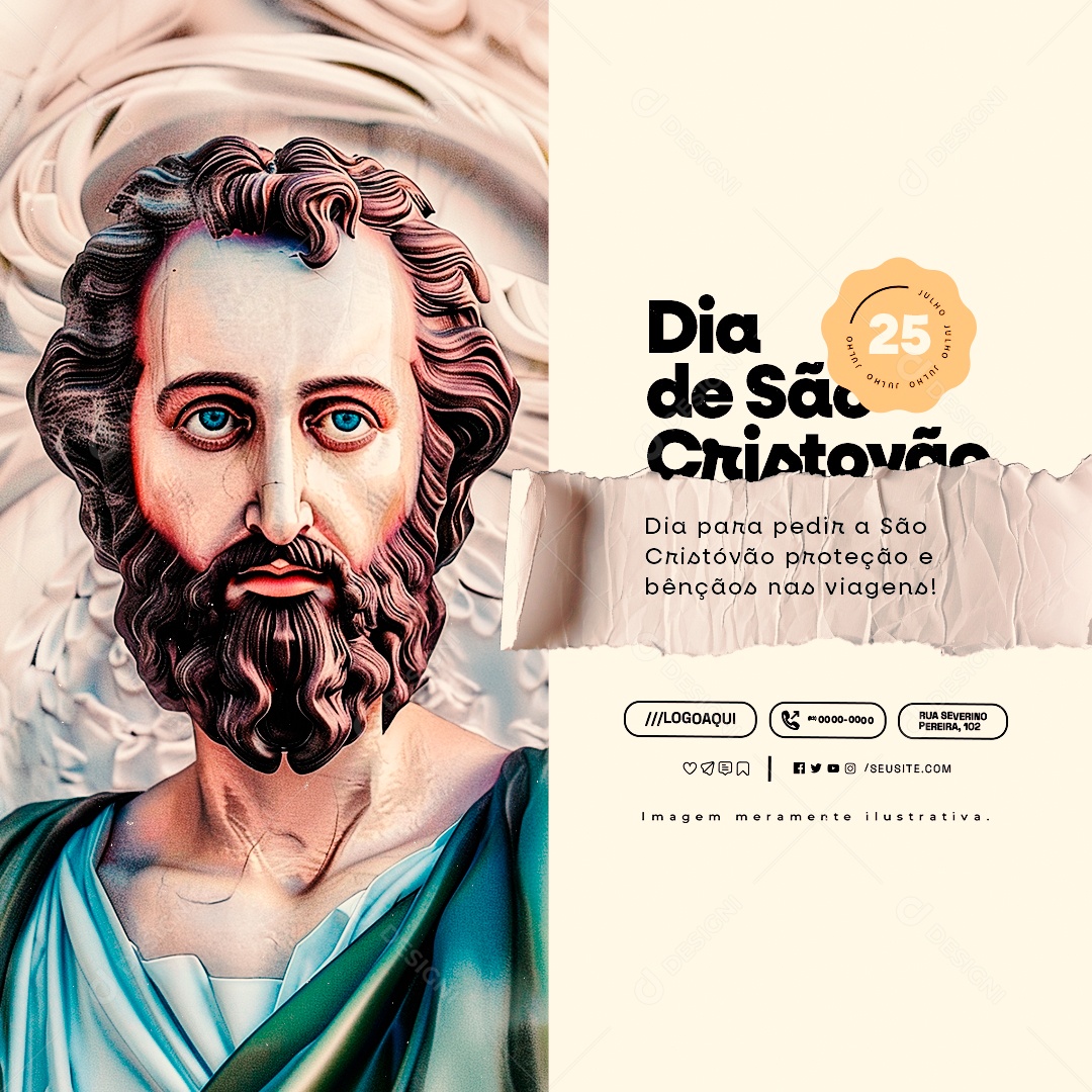 Dia de São Cristóvão 25 de Julho Social Media PSD Editável