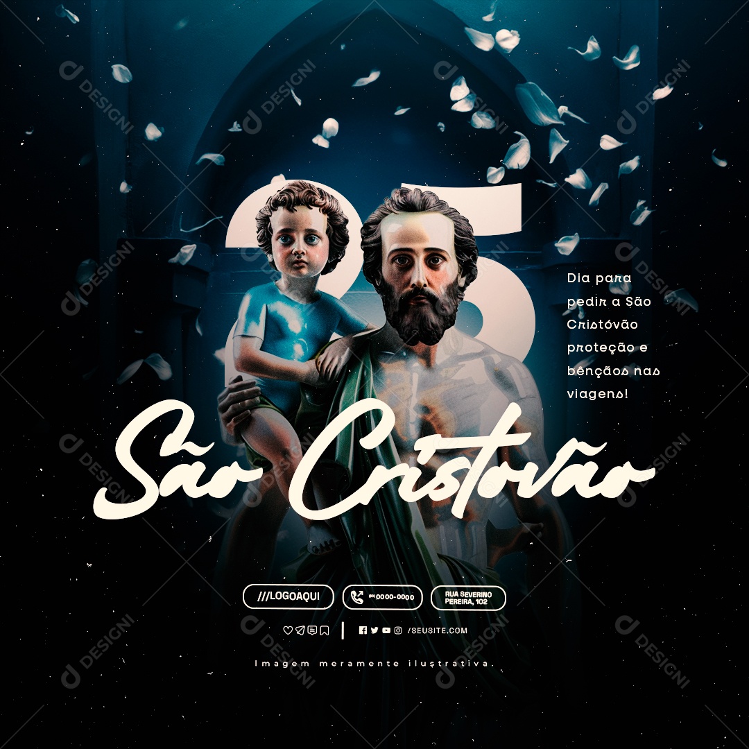 Dia de São Cristóvão 25 de Julho Dia para Pedir Social Media PSD Editável