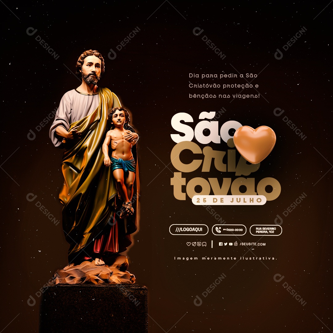 Social Media Dia de São Cristóvão 25 de Julho PSD Editável