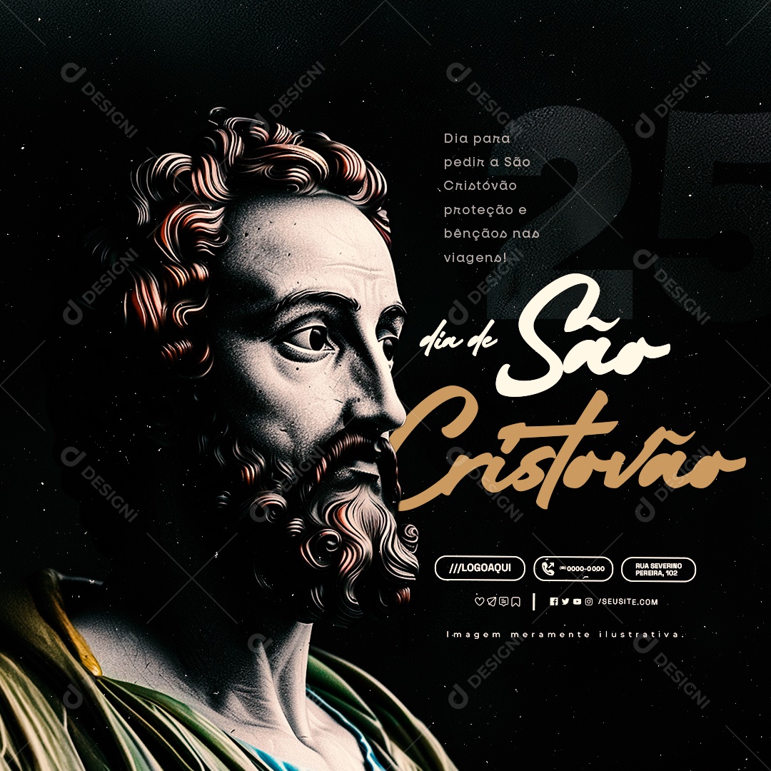Dia de São Cristóvão 25 de Julho Social Media PSD Editável
