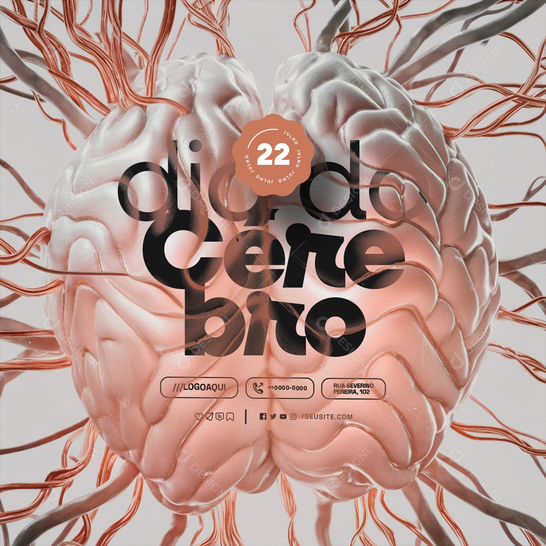 Social Media Dia Do Cérebro 22 De Julho PSD Editável