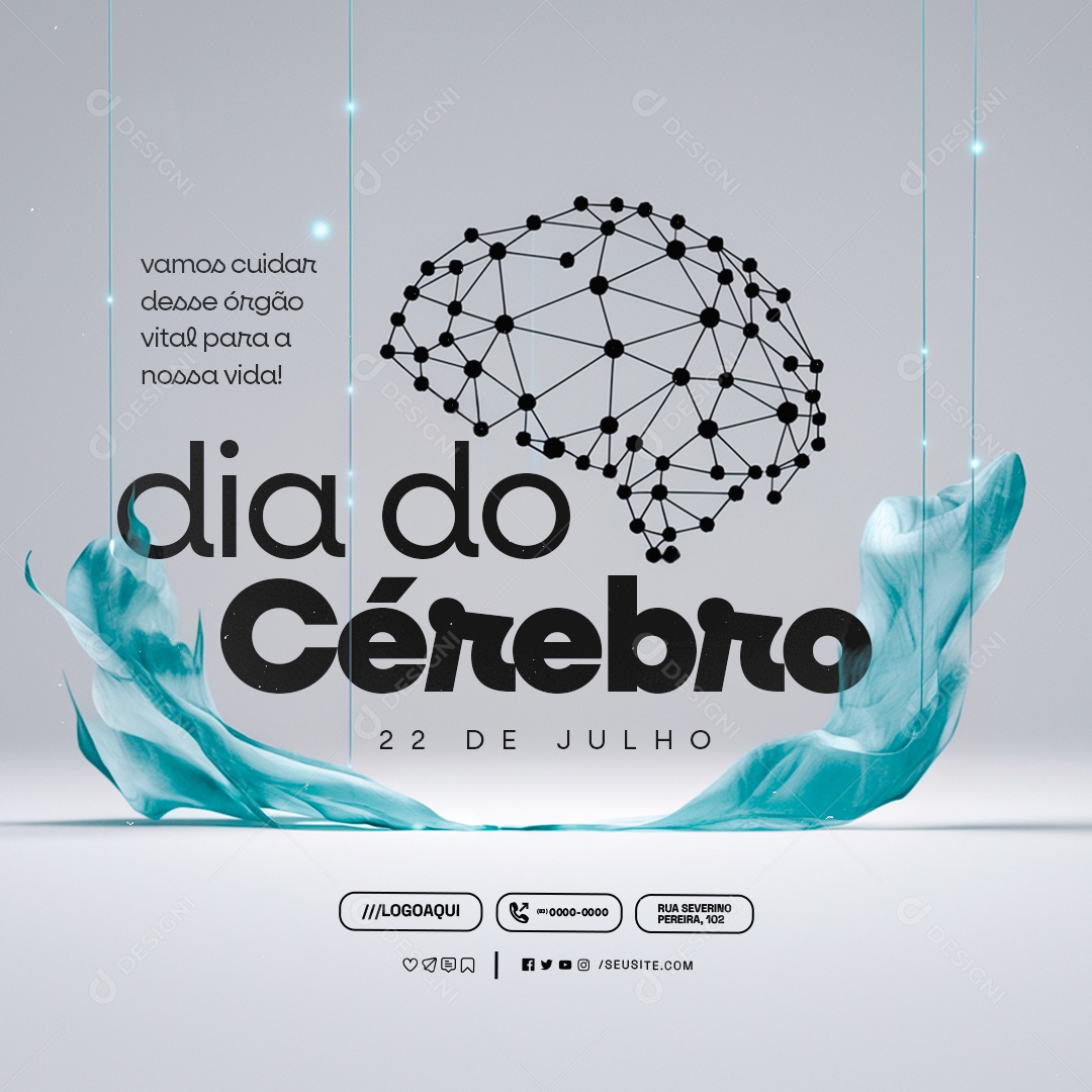 Dia Do Cérebro 22 De Julho Social Media PSD Editável