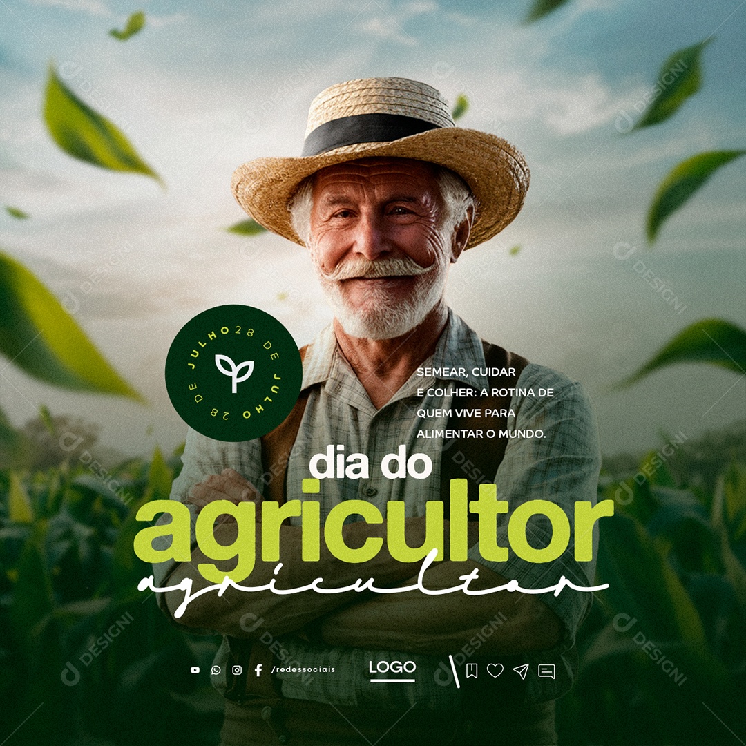 Dia do Agricultor 28 de Julho Social Media PSD Editável
