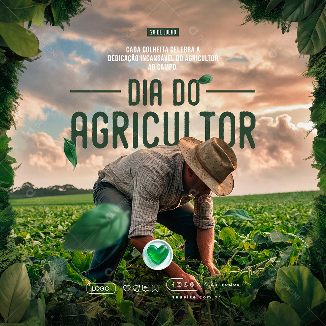 Dia do Agricultor 28 de Julho Social Media PSD Editável