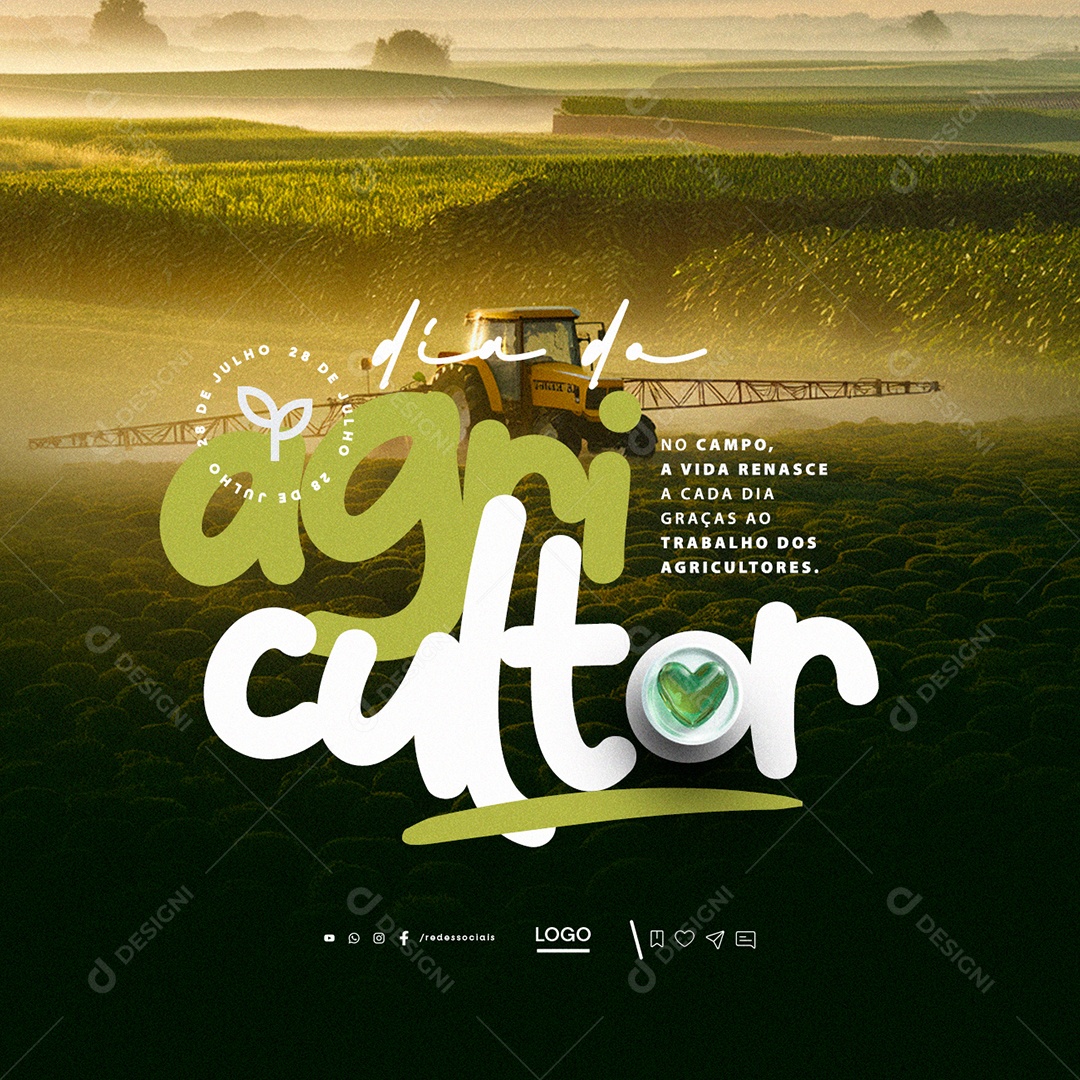 Dia do Agricultor 28 de Julho Social Media PSD Editável