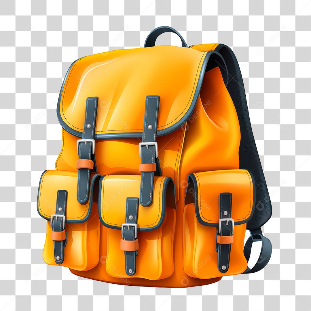 Mochila Amarela PNG Transparente