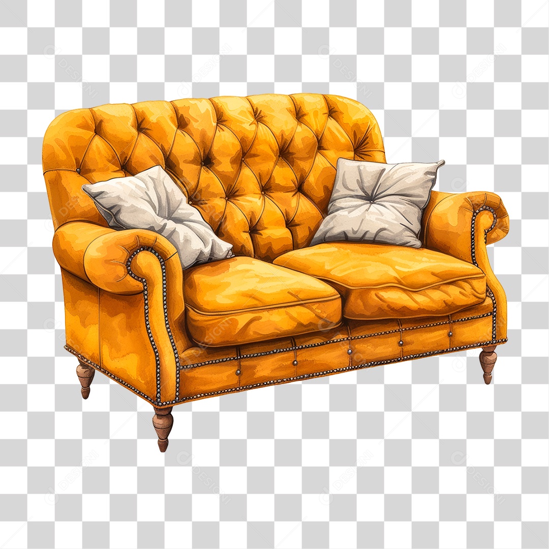 Sofá de Couro PNG Transparente