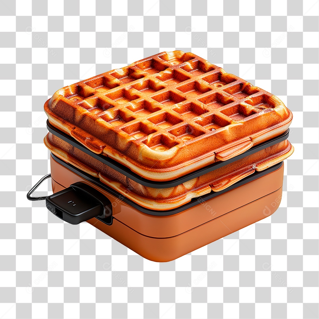 Waffle com Cobertura PNG Transparente