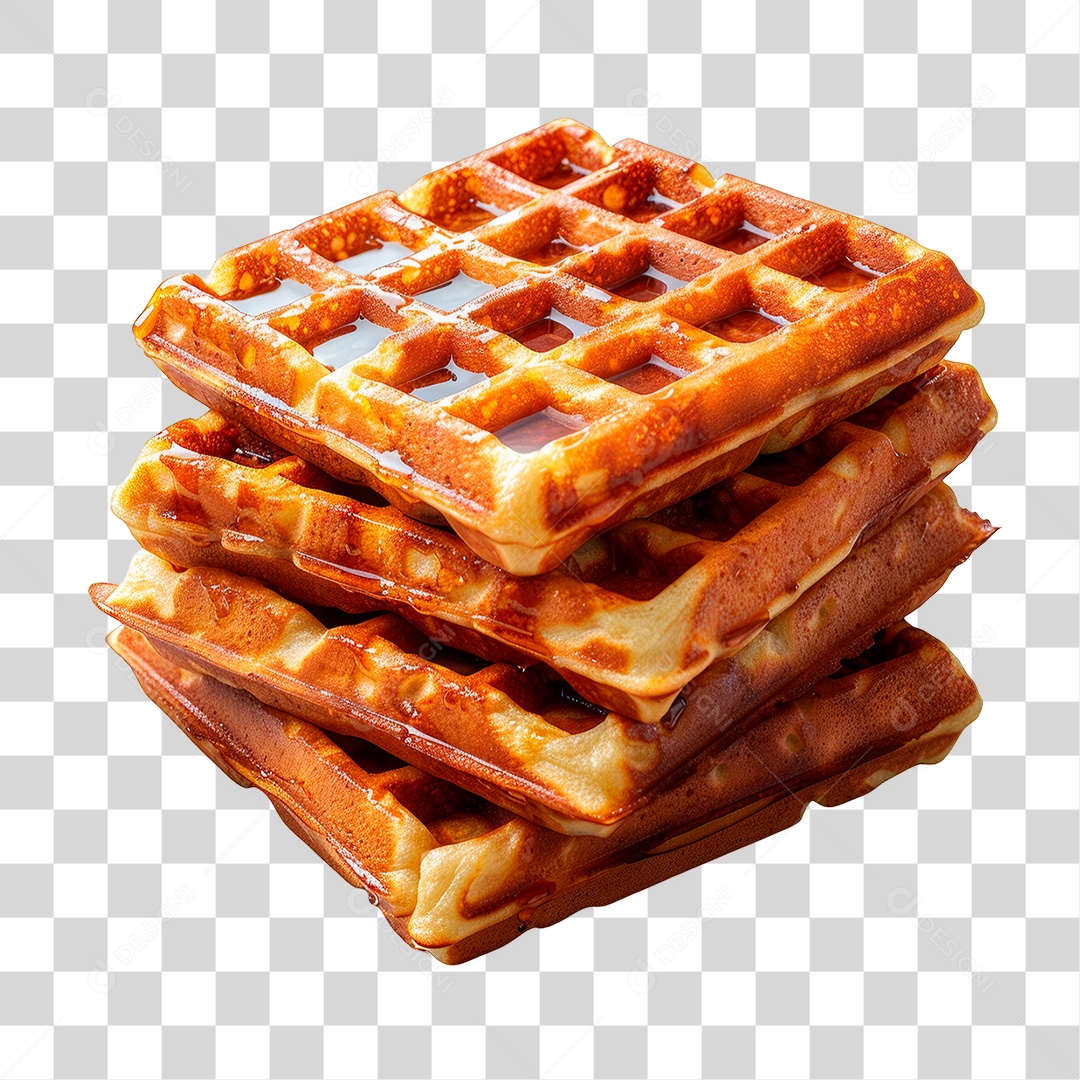 Waffle com Cobertura PNG Transparente