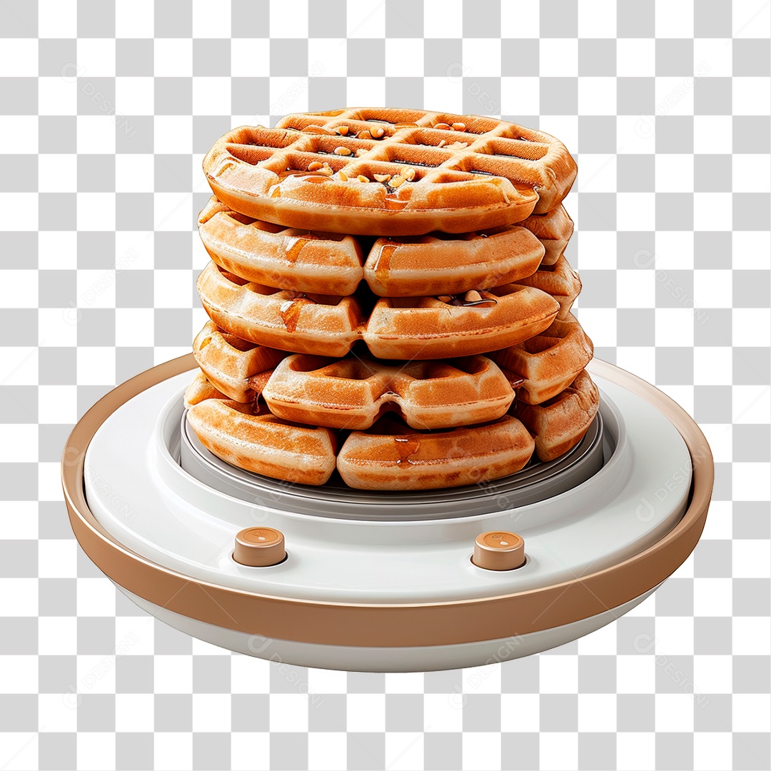 Waffle com Cobertura PNG Transparente
