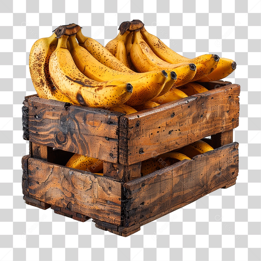 Caixa de Banana PNG Transparente