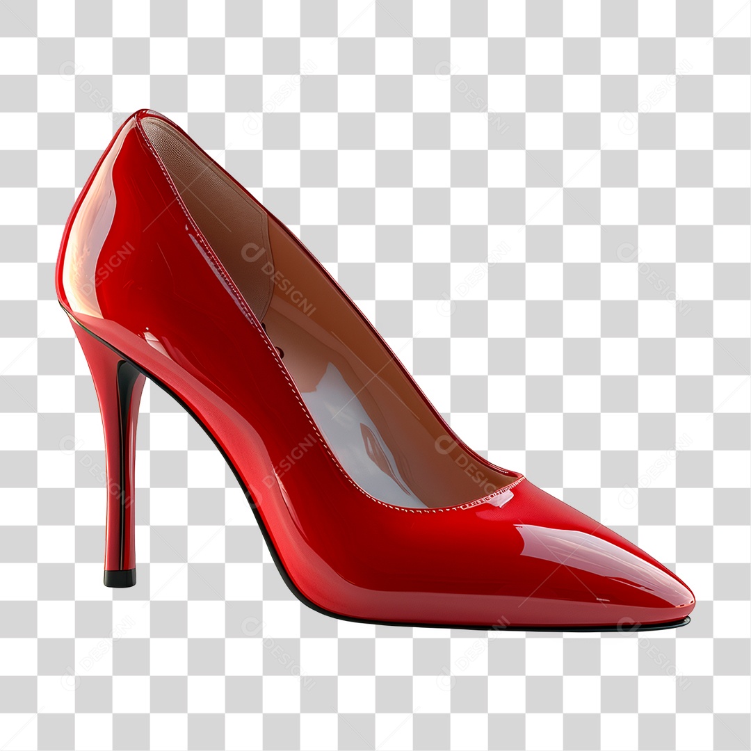 Salto Alto Vermelho PNG Transparente
