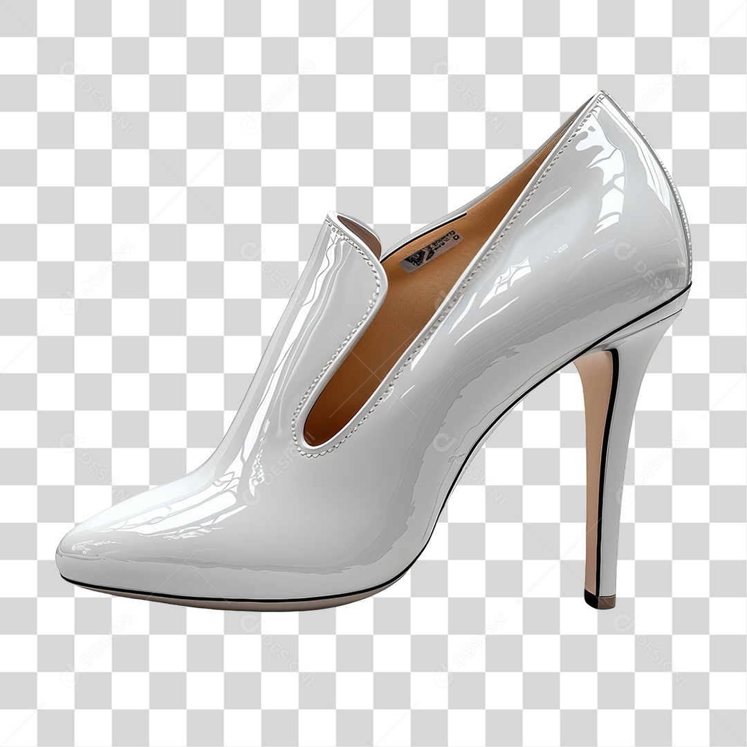 Salto Alto Branco PNG Transparente