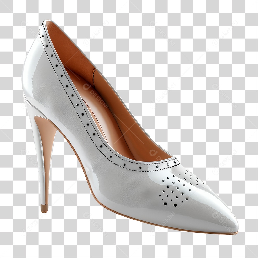 Salto Alto Branco PNG Transparente