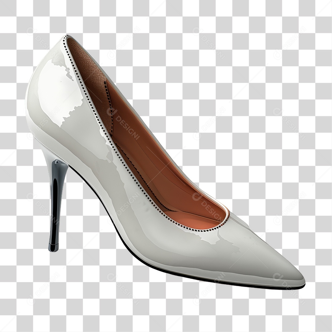 Salto Alto Branco PNG Transparente