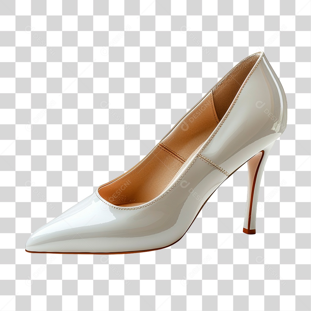 Salto Alto Branco PNG Transparente