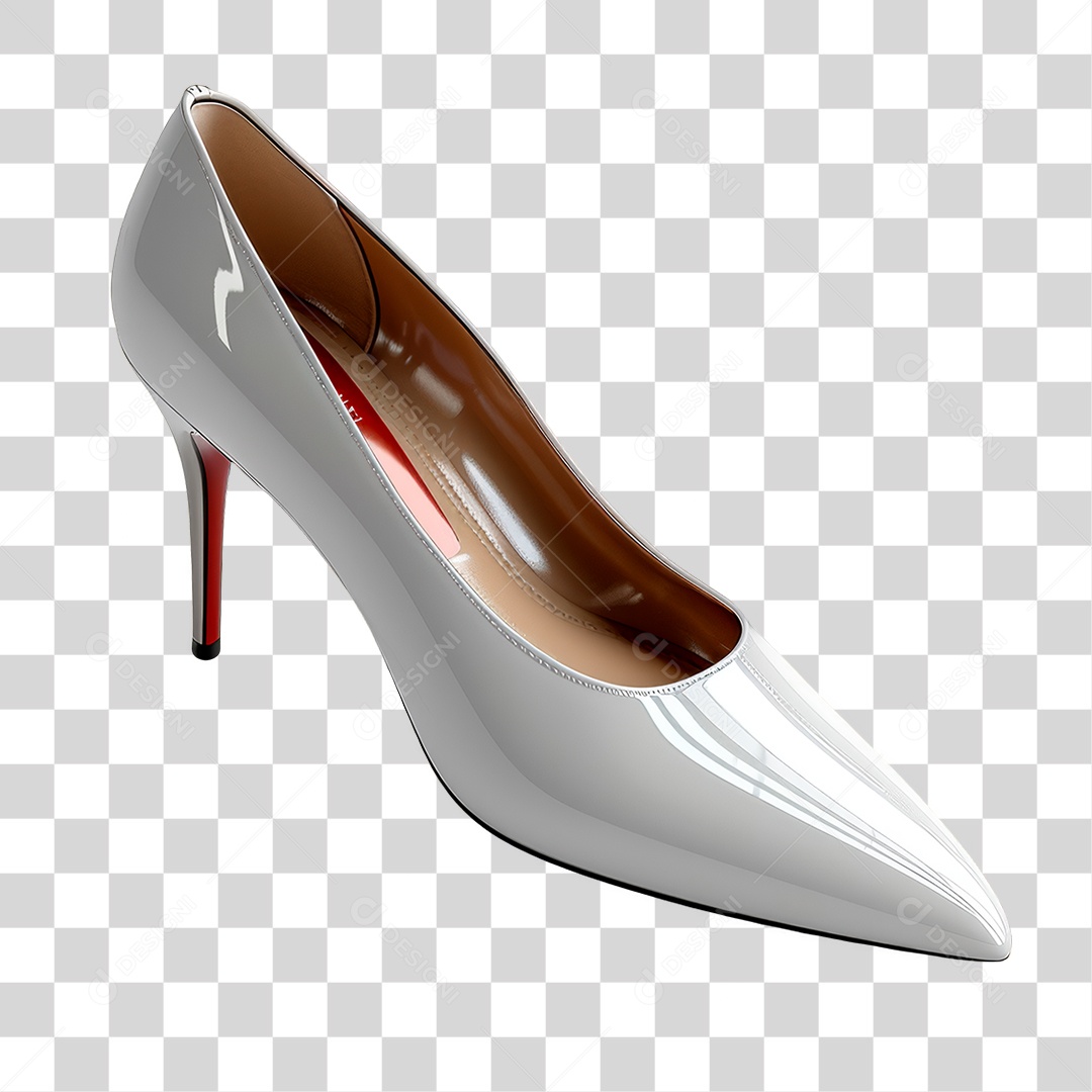 Salto Alto Branco PNG Transparente