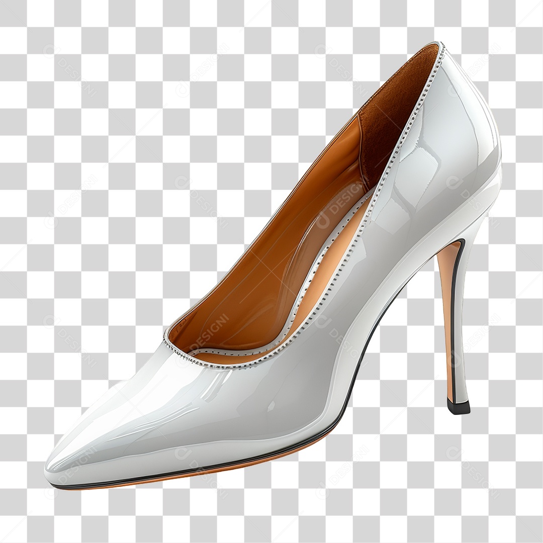 Salto Alto Branco PNG Transparente