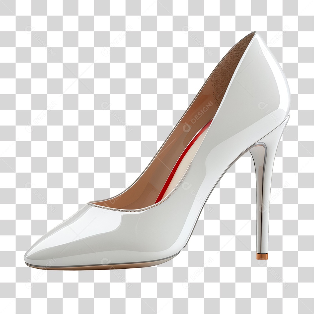 Salto Alto Branco PNG Transparente