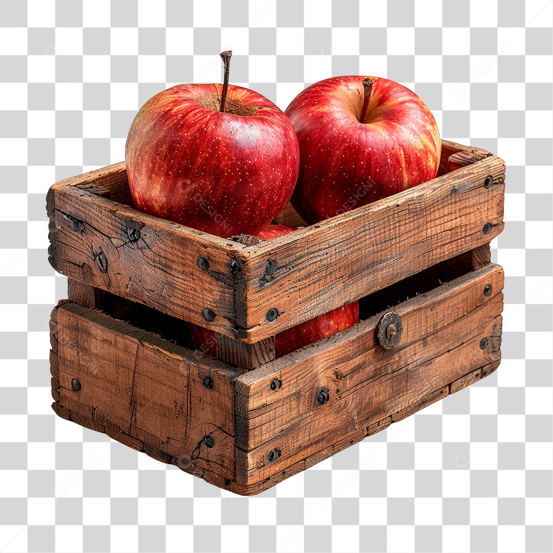 Caixa de Maçã PNG Transparente